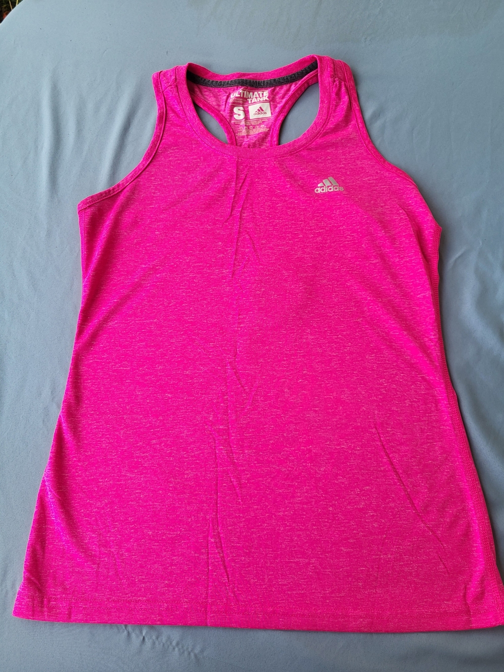 Adidas Climalite Ultimate Tank Top Pink Heathered Racerback Workout Gym Size S